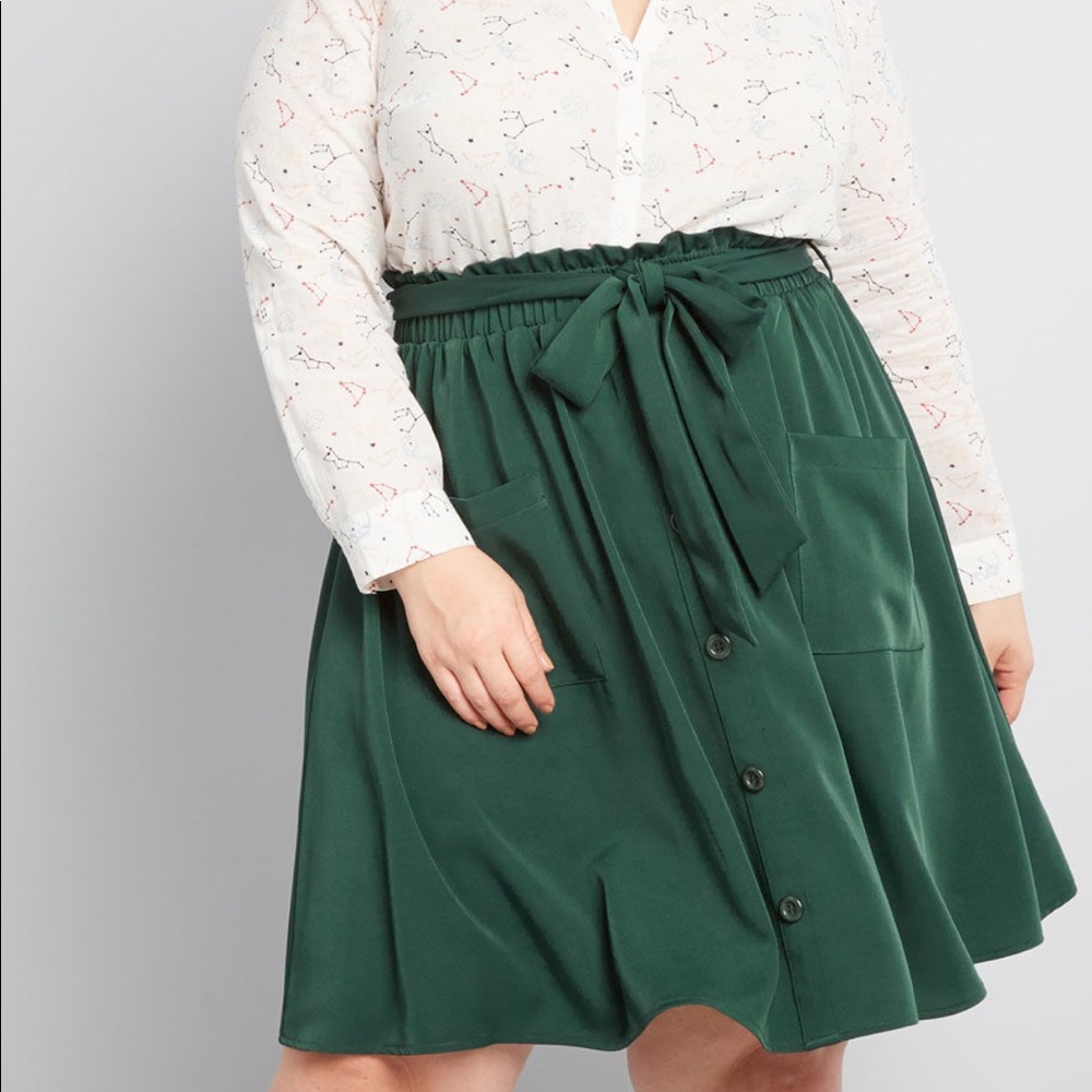 Modcloth green paper bag skirt